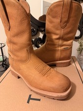 Tecovas Men's The Rugged Square Toe Boots Saddle Cowhide Leather Tan