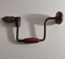 Vintage Hand Drill Ratcheting Mahogany Wood Handles Pexto? Made In USA Mark