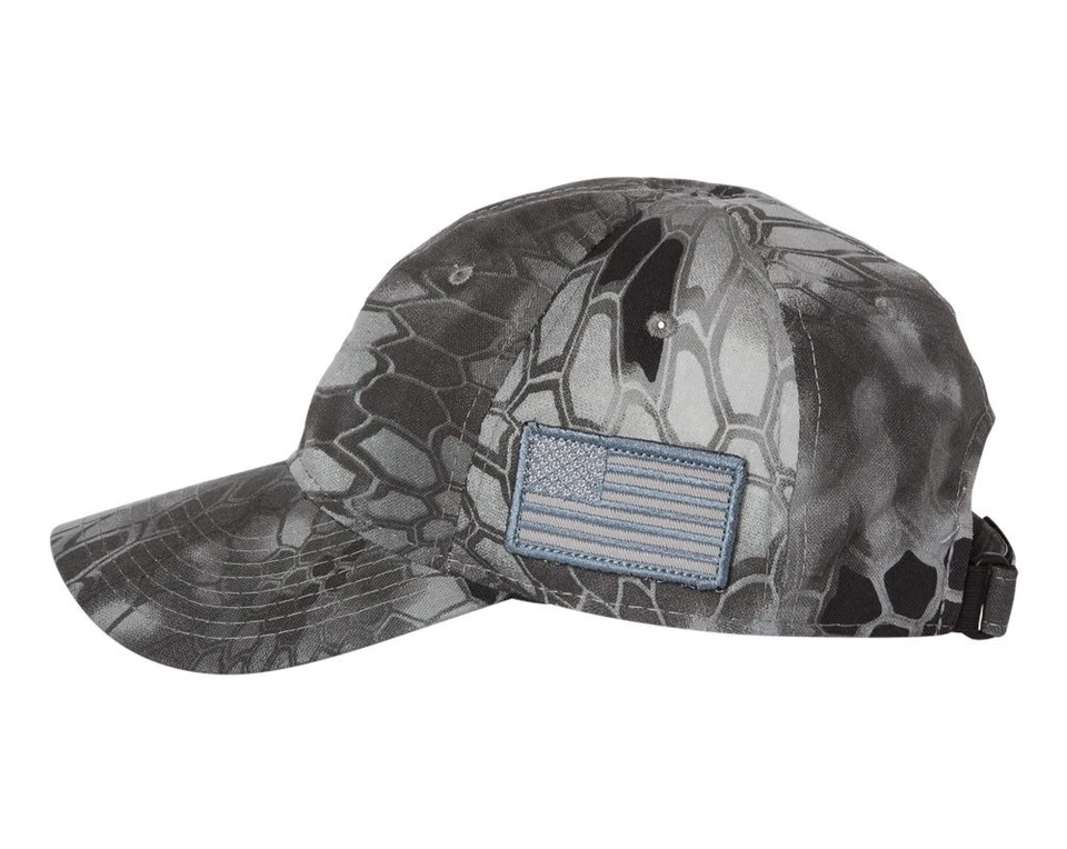 Outdoor Cap NEW Kryptek Camo Hat American Flag Patch Duck Canvas Adjustable Cap - Image 2 of 4