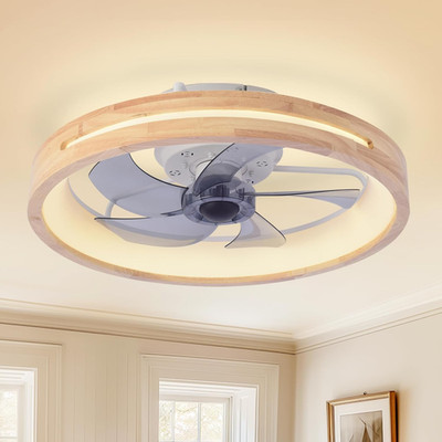 Reversible 20'' Bladeless Ceiling Fan with Lights, Remote & 6 Speeds