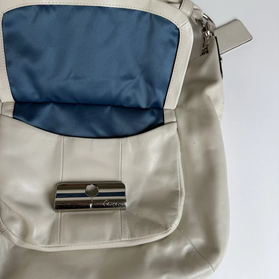 Bandolera Coach Kristin 16808 Bolso de Mano de Cuero Marfil Vintage Y2K Bolso Cartera de Cuero Foto 4 de 4