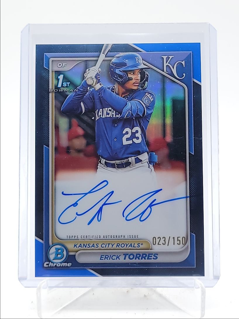 ERICK TORRES 2024 BOWMAN CHROME 1ST AUTOGRAPH TRUE BLUE AUTO /150 Q0566