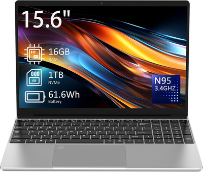 15.6'' Laptop Computer, 16GB RAM, 1TB Nvme, 4C4T N95 1.7-3.4Ghz, FHD Display, Bac