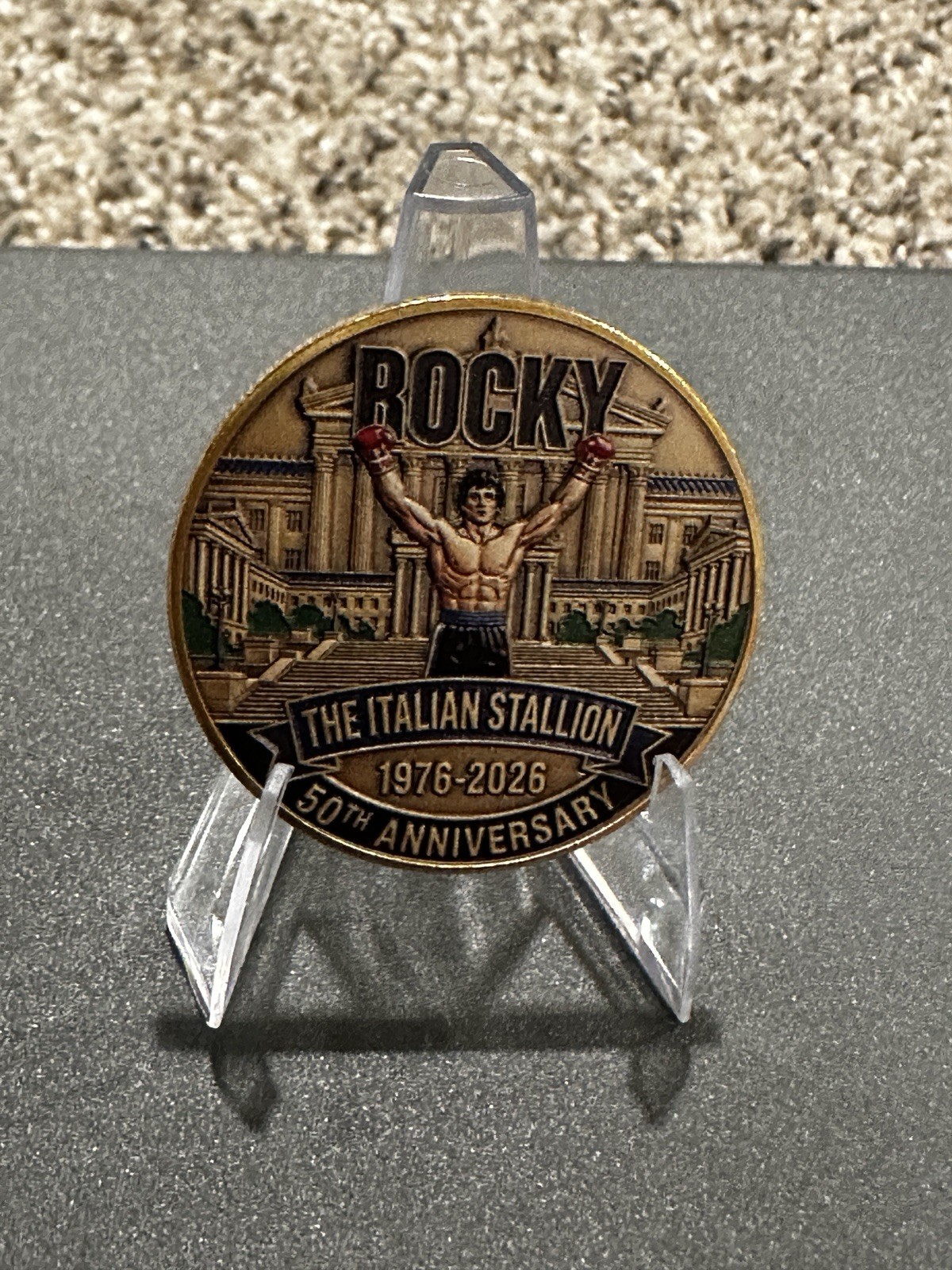 Rocky Balboa Italian Stallion 50th Anniversary Commemorative Coin-New QTY DISC
