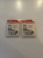 Bill's Bar Beverage Coasters Barware 6 Pack New  4" Square Vtg