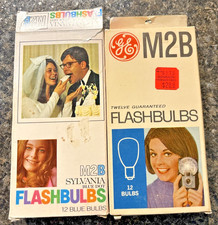 VTG GE Blue M2B Flashbulbs NEW Box Sylvania Camera, Photography - 15 Bulbs