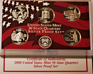 2004 -2008  U S MINT 50 STATE QUARTERS SILVER PROOF SET