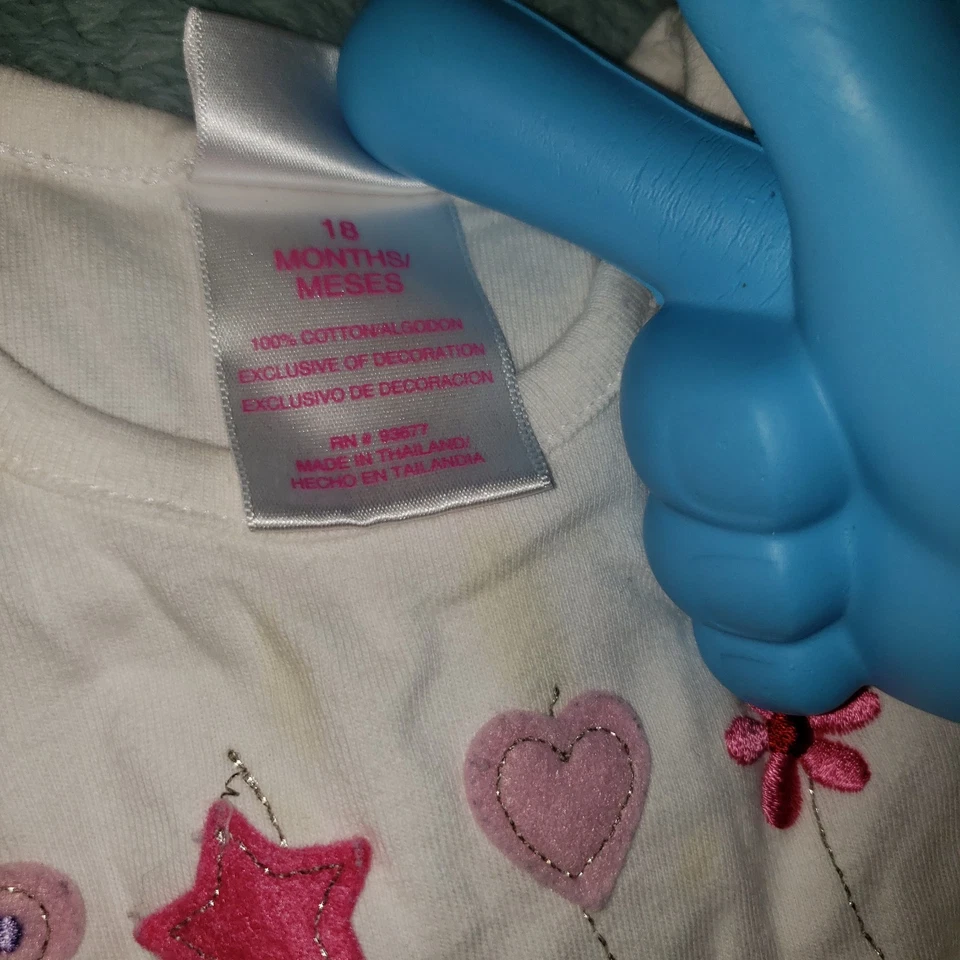 Camisa Arizona Corazón Flor Mariposa Encaje Lados arrugados 18 Meses Manga Larga Foto 4 de 4