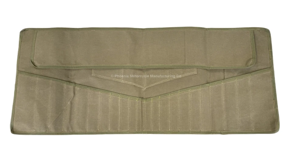 CLASSIC HEAVY DUTY WAXED CANVAS TOOL ROLL WITH 26 POCKETS — 第 3/4 张图片