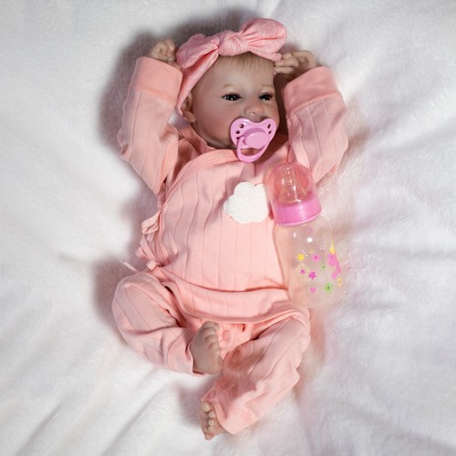 18in Reborn Baby Dolls Full Body Vinyl Silicone Lifelike Newborn Girl Doll Bath - Picture 7 of 8