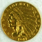 1911-D Weak D $2.50 Indian Head Quarter Eagle Gold XF EF Details Polished C4483