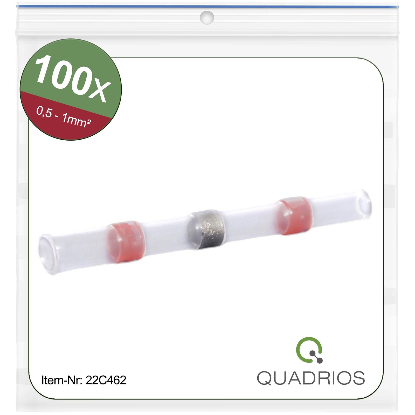 Quadrios Butt Joint Heatshrink 0.5-1.0mm² Insulated Red Set