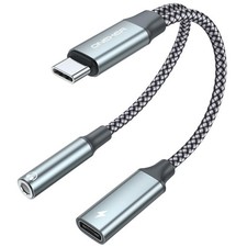 USB C to 3.5mm Headphone and Charger Adapter 2-in-1,Type C Aux Jack Cable...