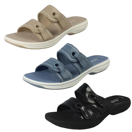 Donna Clarks Doppio Cinturino Passanti Sabot Estivo Casual Sandali: Brinkley