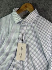 Collars  Co Dress Collar Button Down Mens Large Blue  White Check NWT