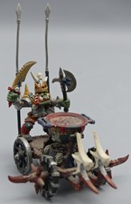 WARHAMMER WAGEN STREITWAGEN BLUTKESSEL MIT ORK GOBLINS BEMALT METALL