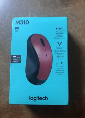 Logitech M310 Wireless Optical Mouse - Red - NEW