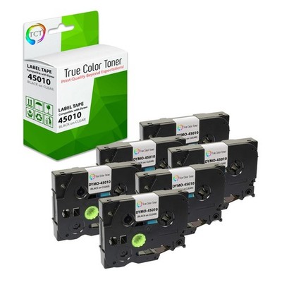 TCT Premium Compatible Label Tape Replacement for Dymo 45010 - 6 Pack