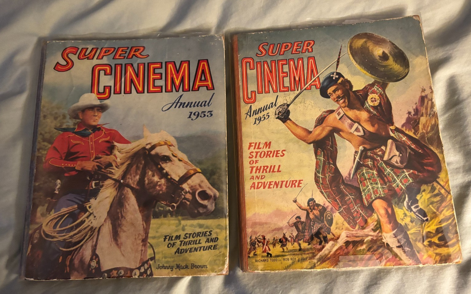 1953 & 1955 UK Super Cinema Annual - movie tie-in VG Man from Planet X  sci-fi