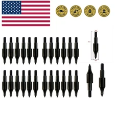 24 Pcs Steel 100 Grain Archery Arrow Field Points Field Tips - Practice Targe...