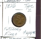 INDIAN HEAD CENT 1886 Type 2 in Fine+ condition
