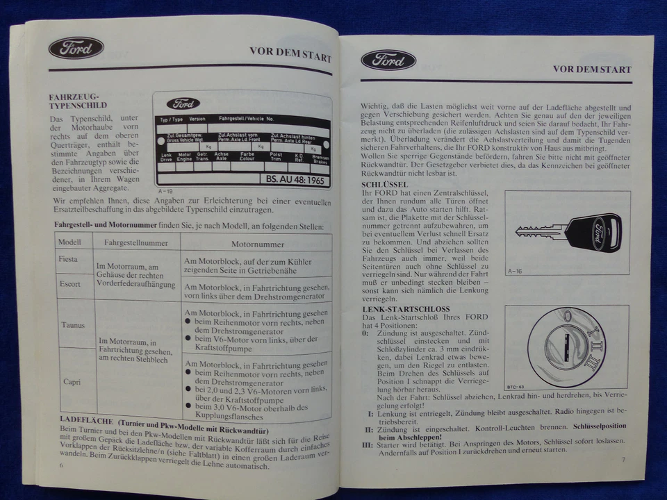 Ford Fiesta Escort Taunus Capri MJ 1979 - Bedienungsanleitung Handbuch 11.1978 - Bild 3 von 4