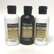 TRESemme Rich Moisture +Hyaluronic Shampoo & Conditioner, 3oz Travel | Lot of 3