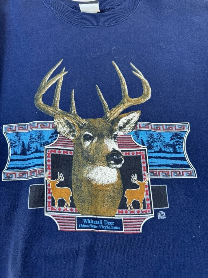 Sudadera DE COLECCIÓN Deer Hunter Para Hombres XL Big Buck Hunter Cola Blanca Años 90 LEE Foto 2 de 4