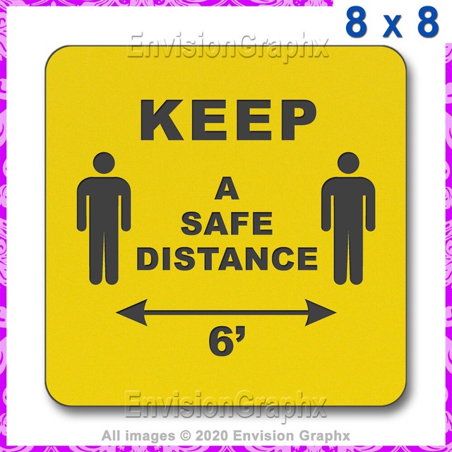 Social Distancing Keep 6 Feet Apart Office Lobby Wall