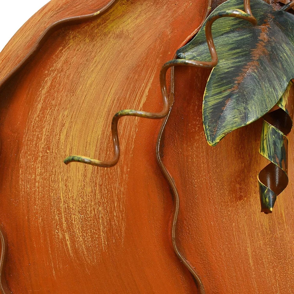 Estaca de abóbora de metal decoração de outono, placa de quintal de abóbora rústica com estacas conjunto de 2 - Imagem 4 de 4