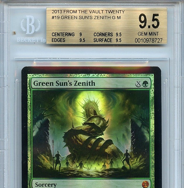 MTG Green Sun's Zenith BGS 9.5 FTV Twenty Magic Mystic Foil Amricons