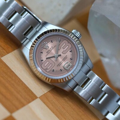 Rolex Oyster Perpetual Ref. 176234 Women s 27 mm Steel Pink Flamingo Dial 2008