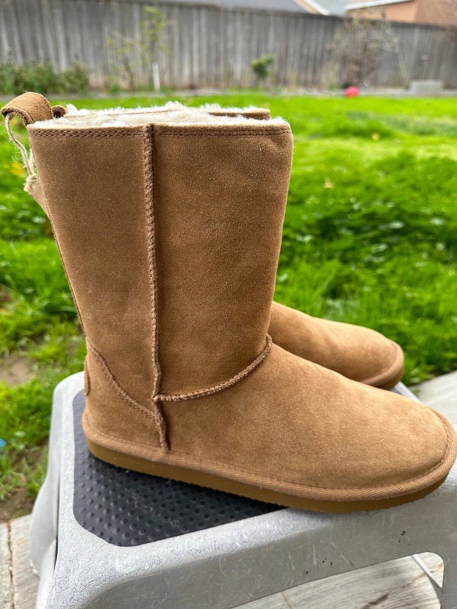 American Eagle Outfitters Brown Suede Faux Shearling Winter Boots