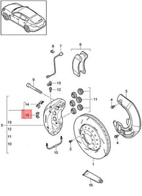 Genuine PORSCHE Cayenne Support Cable Guide Brake Pad Wear Display 
