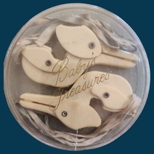 2 Vintage 1940-50's Plastic Baby Blanket Duck Clips with Adjustable Lock Lever