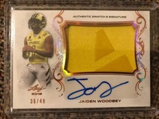 JAIDEN WOODBEY 2018 Leaf Army All-American Football PATCH Auto 36/40
