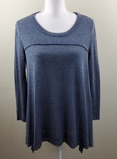 Wonderland By Orange Women's Asymmetrical Sweater Top Blue Size M