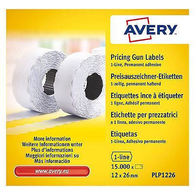 Avery Dennison Weiß Abnehmbare Etiketten 10 Rollen, 1500 pro Rolle