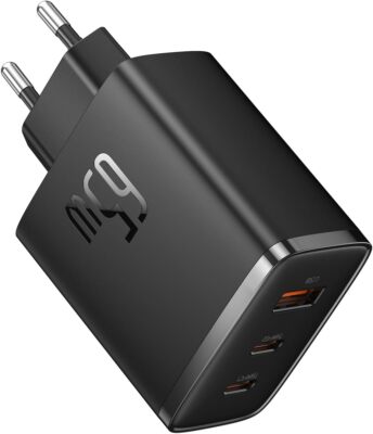 Baseus USB C Ladegerät 65W Netzteil 3-Port PD Ladegerät PPS Schnellladegerät