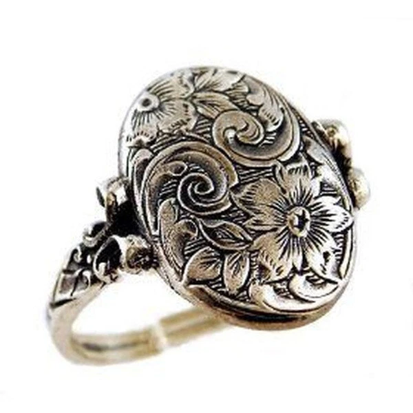Vintage 925 Silver Rings Flower Jewelry Women Wedding Ring Gift