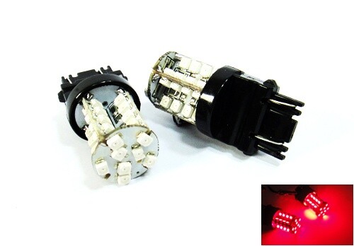 2x 7443 580 W21/5W 582 Bulb 40 SMD LED Red Turn Indicator Tail Brake Stop Light