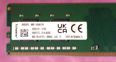 Kingston K9CXF2-MIE 8GB 1Rx16 PC4-3200AA-UC0-12 UDIMM PC4-25600