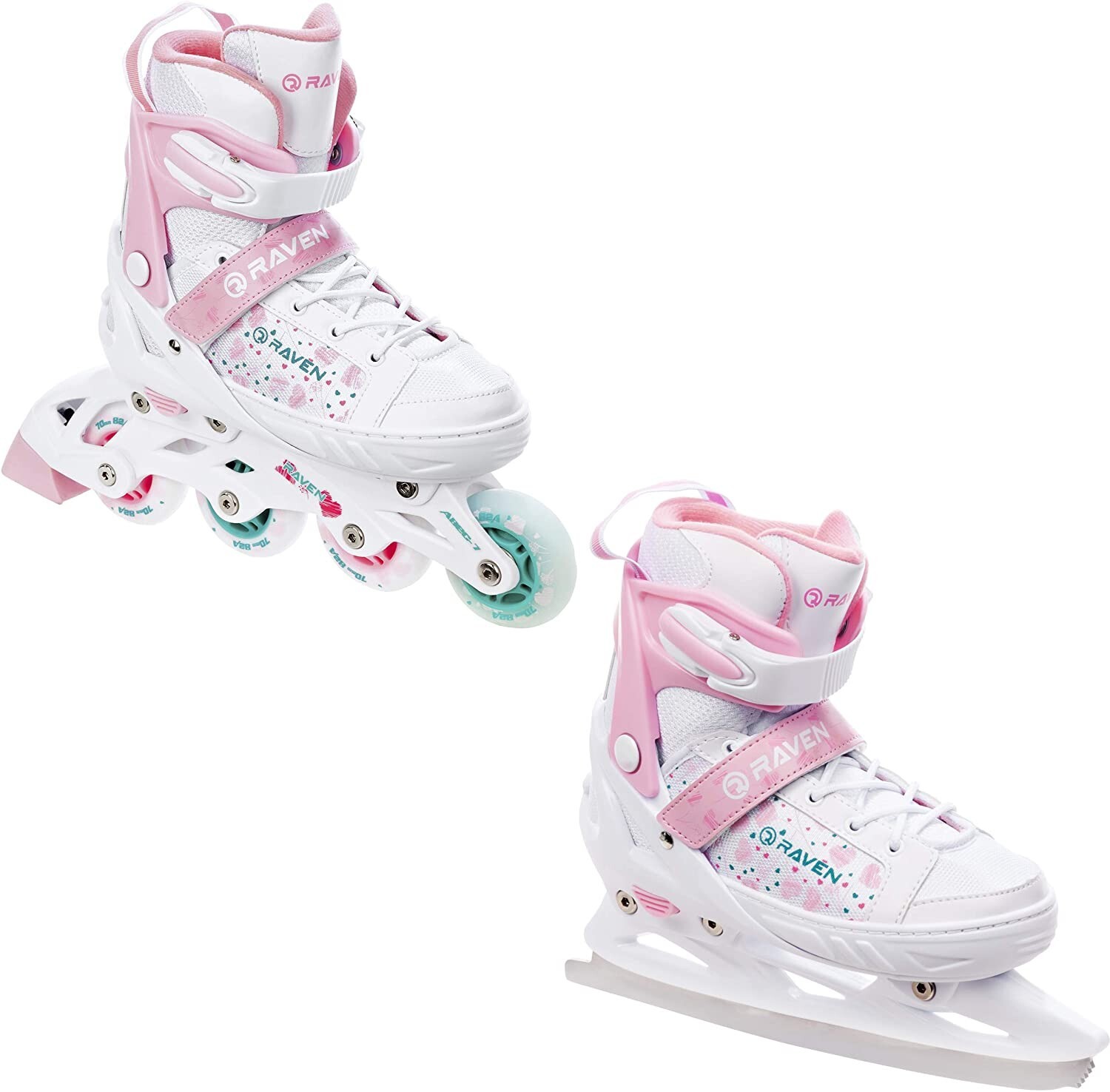 Roller en ligne Rosie roue LED convertible en patin à glace enfant taille réglable 33-37