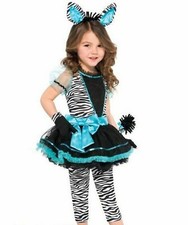 Precious Zebra Girl Safari Animal Cute Kids Fancy Dress Halloween Child Costume