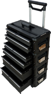 Metall Werkzeugtrolley B4-B BLACK EDITION mit Schubladenverriegelung und Schloss