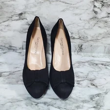 Gastone Lucioli D'Orsay Shoes Women's EUR 39.5 Black Velvet Pumps Stilleto Heels