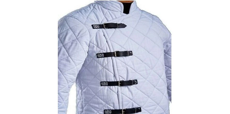 Nuevo Abrigo Chaqueta Acolchado Gambesón Grueso Acolchado Chaqueta Aketon SCA Larp Gambeson Foto 3 de 4