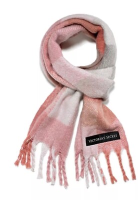 Victoria's Secret Pink Plaid Plush Scarf NWT | eBay