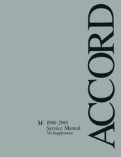 1998 1999 2000 2001 Honda Accord V6 Shop Service Repair Manual Supplement Book