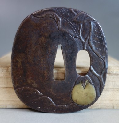 Tsuba guard egg plant inlay Samurai sword fitting katana Edo | eBay